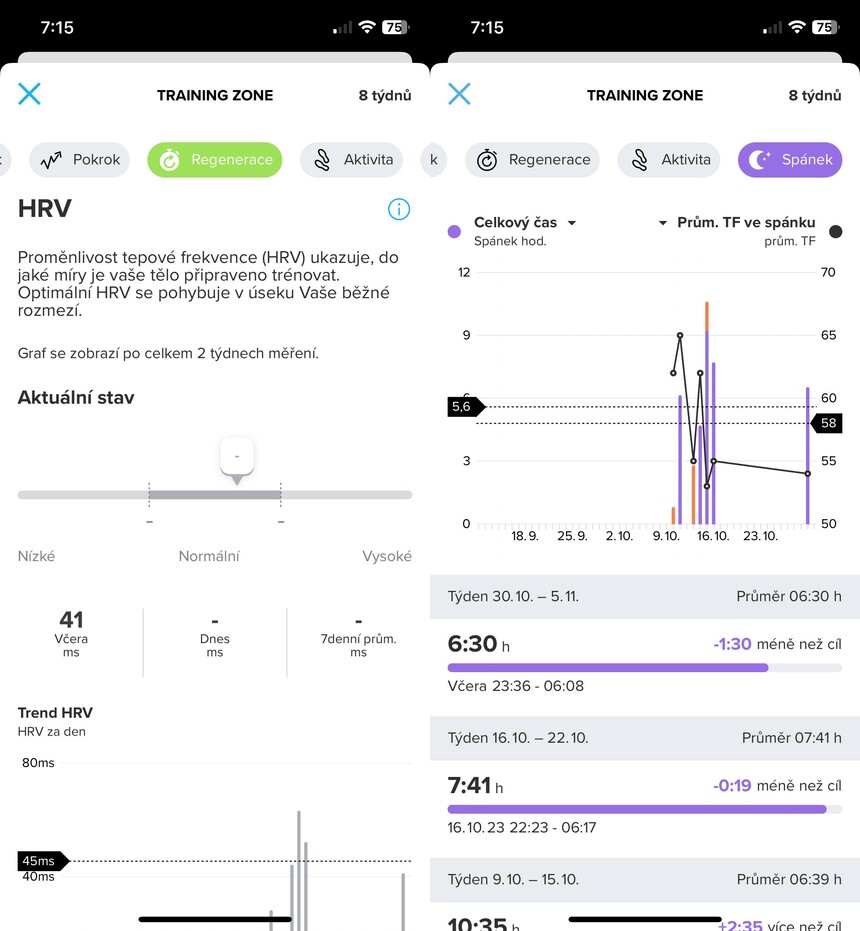 HRV a spánek se vám přenáší i do telefonu