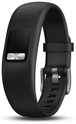 Pasek Garmin Vívofit 4, silikonowy, czarny, srebrna klamra, L