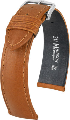 Hirsch skórzany jasnobrązowy pasek ze srebrną klamrą Camelgrain Pro Skin L 01009010-2