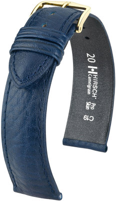 Ciemnoniebieski skórzany pasek Hirsch Camelgrain M 01009180-1 (skóra cielęca)