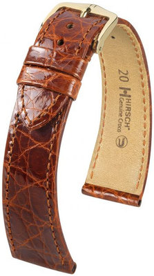 Brązowy skórzany pasek Hirsch Genuine Croco L 01808070-1 (skóra krokodyla)