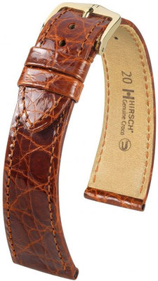 Brązowy skórzany pasek Hirsch Genuine Croco M 01808170-1 (skóra krokodyla)