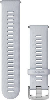 Pasek Garmin Quick Release 22mm, silikonowy, biały, srebrna klamra (Venu, Forerunner 255, Vívoactive 4 aj.)