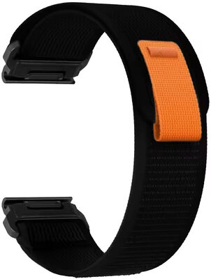 Pasek QuickFit 22 mm, nylon, czarny, rzep (Garmin Fenix 7/6/5, Epix 2, MARQ 2 itp.)