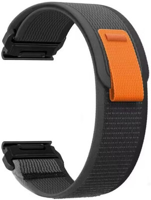 Pasek QuickFit 22 mm, nylon, czarno-szary, rzep (Garmin Fenix 7/6/5, Epix 2, MARQ 2 itp.)