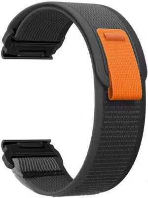 Pasek QuickFit 26 mm, nylon, czarno-szary, rzep (Garmin Fenix 7X/6X/5X, Tactix itp.)