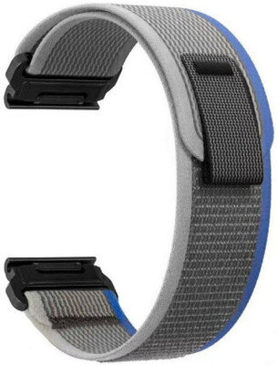 Pasek QuickFit 26 mm, nylon, szaro-niebieski, rzep (Garmin Fenix 7X/6X/5X, Tactix itp.)